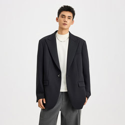 Chan Month Handsome Suit Jacket for Men, Spring and Autumn New Trendy Brand, High-End Black Formal Wear, Loose Casual Suit