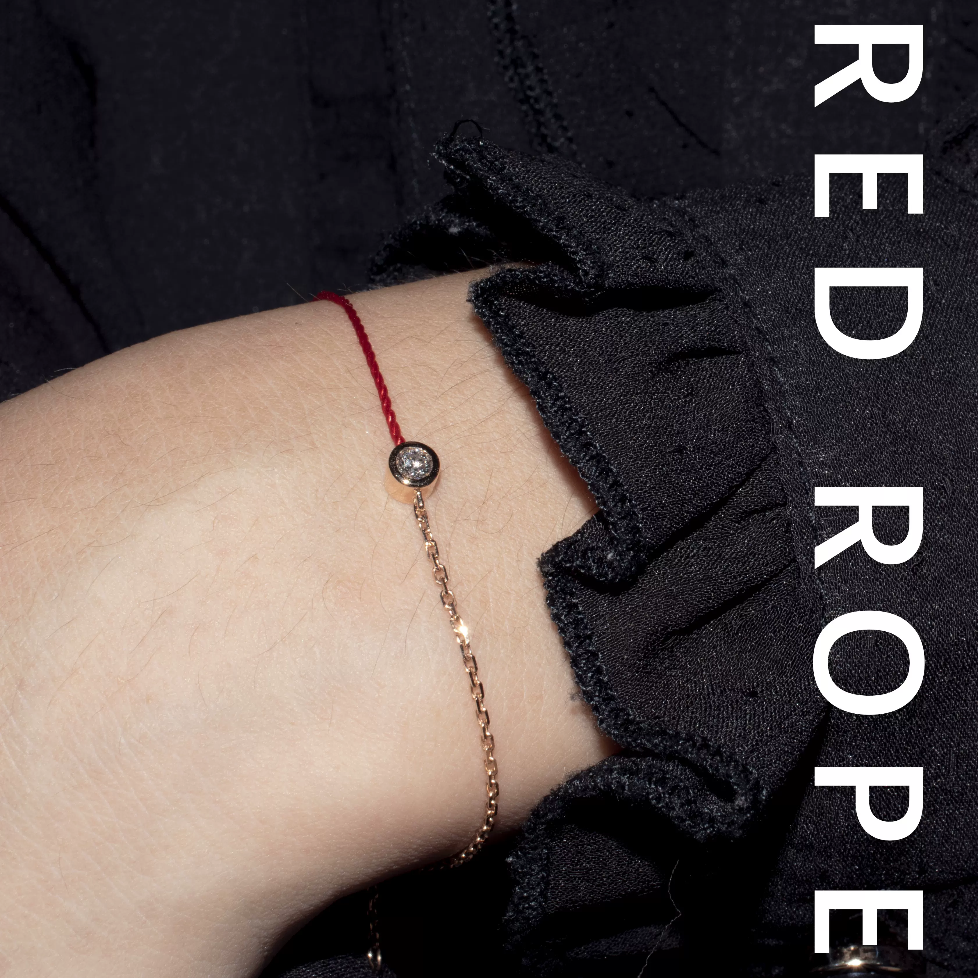 小红绳手链男女手串10分钻石镶嵌18k金本命年礼物情侣送礼定制