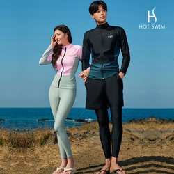 Wetsuit Women's Split Sun Protection Long-sleeved Trousers Couple's Swimsuit Men's Surfing Suit Hot Spring Swimsuit Three-piece Set