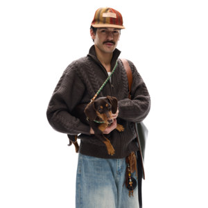 
MADWITCH American retro woven hemp cable textured sweater sweater for men and women autumn and winter casual cardigan jacket