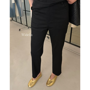 
widelia Chen Jier's spring Korean classic black pants nine-point pants versatile slimming pencil pants 7072