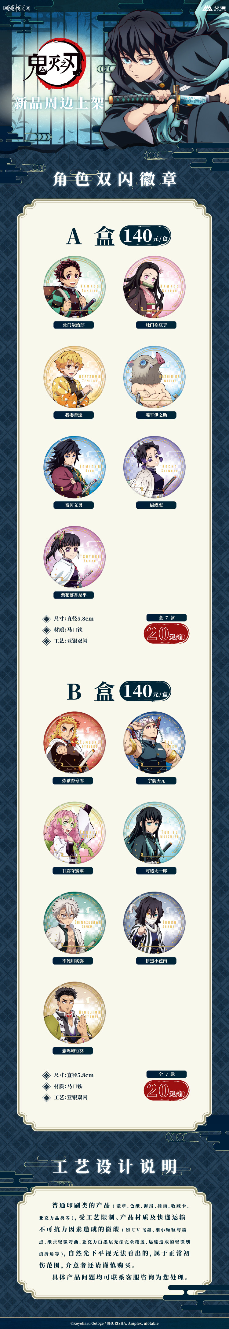 Lot De 5 Badges Personnages Demon Slayer - Tanjirou, Nezuko, Zenitsu, Inosuke, Giyuu - Accessoire Anime De Qualité