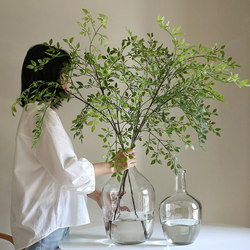 Artificial Flowers, Fake Flower Decorations, Living Room Decorations, Trendy Artificial Green Bamboo Leaves, Artificial Green Plants, Fake Plant Decorations