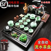 Bộ trà Kung Fu, bộ trà cấp nước hoàn toàn tự động gia đình, khay trà nước chảy đơn giản hiện đại, trà gỗ nguyên khối và đường biển tích hợp