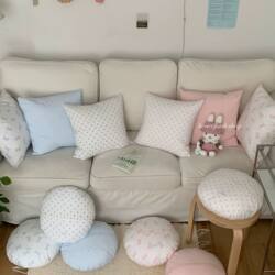 Korean Style ins New Style Pillow, LAOSHU Multi-Color Soft Square Pillowcases, Simple and Creative Home Decoration Throw Pillows