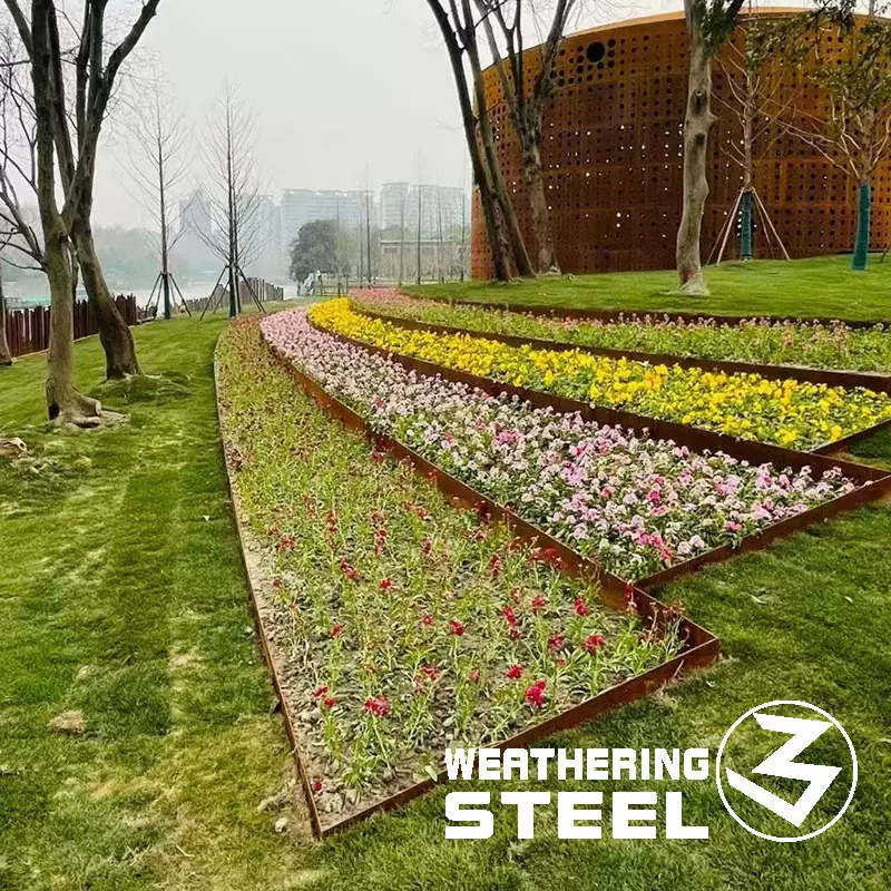 钢板草坪围边别墅diy菜地围边耐候钢花园花坛围板 钢板草坪围边别墅diy菜地围边耐候钢花园花坛围板