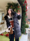 LICKYSENIOR Limited high-end line cashmere wool collar white goose velvet jacket for women in winter new thickened warmth
