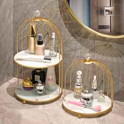 Birdcage Storage Rack Desktop Organizer Box for Bathroom Vanity, Dressing Table, Toiletries, and Bathroom Use