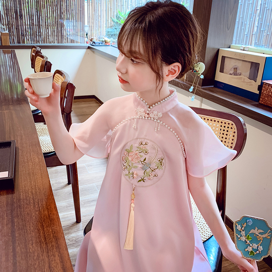 女の子チャイナドレス少女中国風漢服ドレス 2024 新スタイル外国