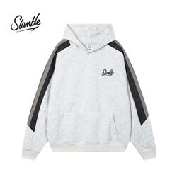Slamble New American Style Autumn and Winter Heavy Casual Sports Hooded Sweatshirt for Men and Women, Loose and Versatile Trendy