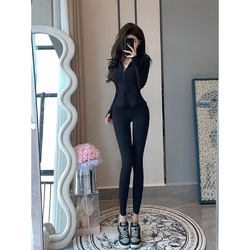 Sports Suit for Women 2026 New Tight-Fitting Fitness Top Hot Girl Pilates Cycling Yoga Clothes Pants Two-Piece Set
