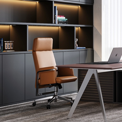 Ergonomic Chair, Carefully Selected Genuine Leather Office Chair, Office Executive Chair, Comfortable for Long Sitting, Business and Home Computer Chair