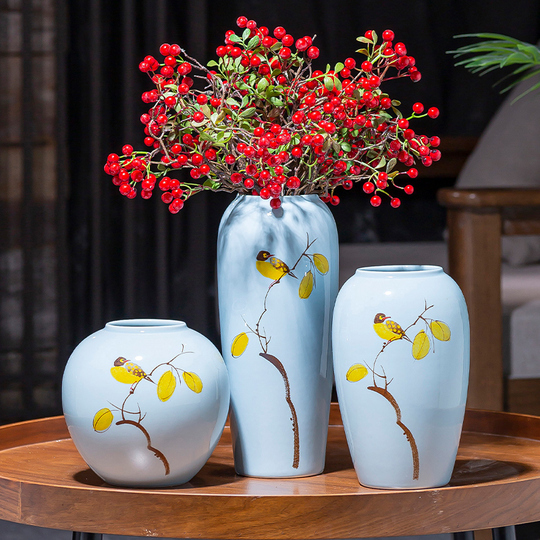 Jingdezhen Ceramic Vase - New Chinese Style Hand-Painted Floral