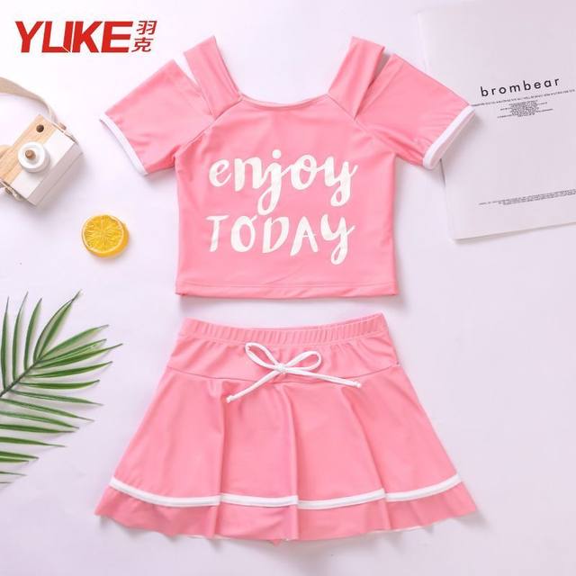 
Children's swimsuit girl split skirt style medium big children's swimsuit Korean girl cute princess baby sun protection swimsuit