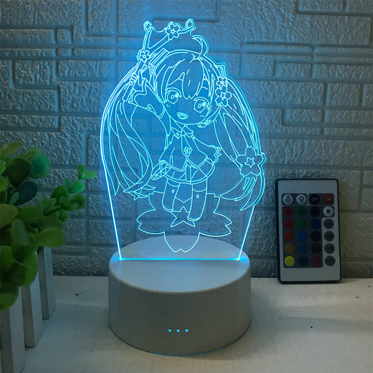 初音ミク ナイトライト - LED アニメ テーブルランプ