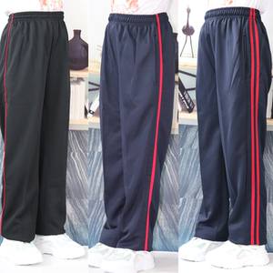 School uniform pants high school students have a bar male and female loose spring and summer single primary school students double red stripe sports pants