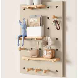 New direct selling solid wood hole board combination set wall hanging storage rack solid wood storage hanging board wooden hole on the wall