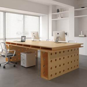 
Marine board desk desk solid wood hole table island desk designer workbench birch board desk computer desk