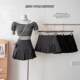 Korean American style design bow tie pleated skirt for women in spring and autumn new high-waisted slim A-line skirt