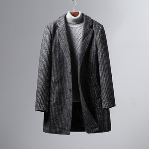 High -end! Offline 1,000 yuan! Autumn and winter thick business medium long hair woolen coat men's casual grinding coat