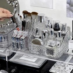 Cosmetic Storage Box Lipstick Skin Care Products Light Luxury Water Ripple Acrylic Makeup Brush Miscellaneous Large Capacity Storage Rack