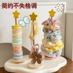 Star-Shaped Storage Rack for Hair Ties, Large Scrunchie Organizer, Hair Accessory Display Rack, Solid Wood Display Stand for Hair Clips and Jewelry