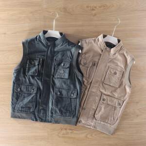 
American classic Jeep chariot vest men's jacket spring and autumn pure cotton casual fishing photography vest men's horse clip