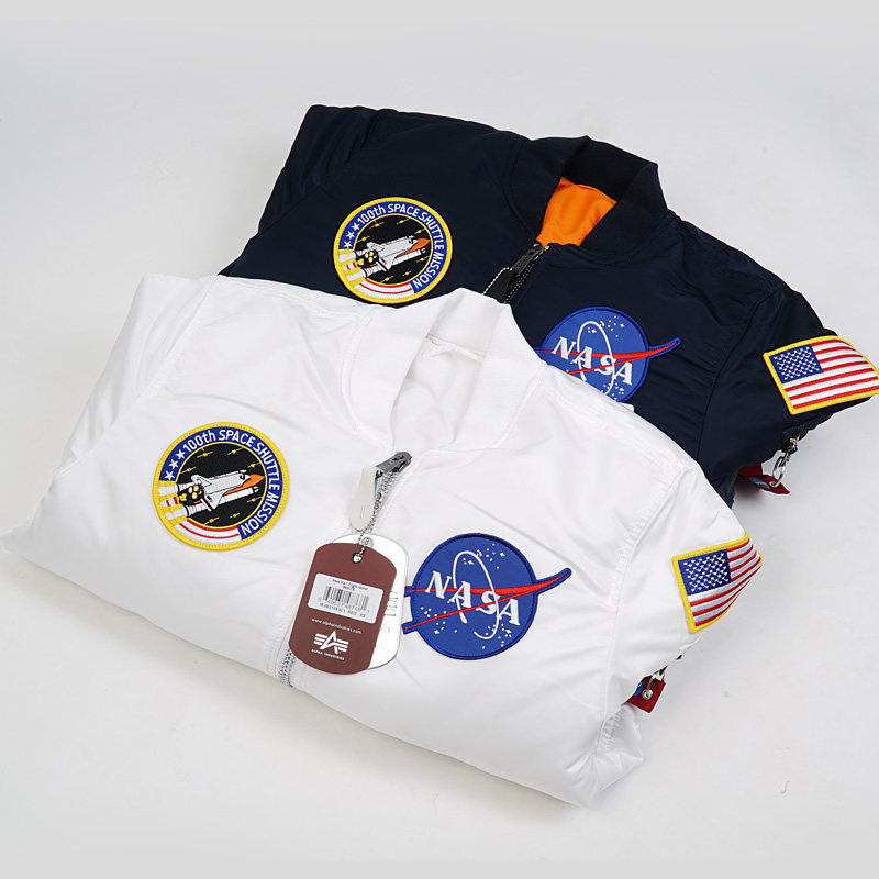 NASA MA-1 フライトジャケット - メンズ ウォーム ウィンター ナイロン