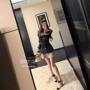 
Mr. Du's Kyoto winter*Japanese style daughter woolen coat short knitted pleated skirt college ancient suit for women