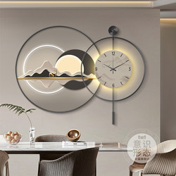 Rizhao Jinshan Restaurant Decorative Painting, High-End Dining Table Background Wall Clock Hanging Painting, Light Luxury Living Room Clock Wall Hanging
