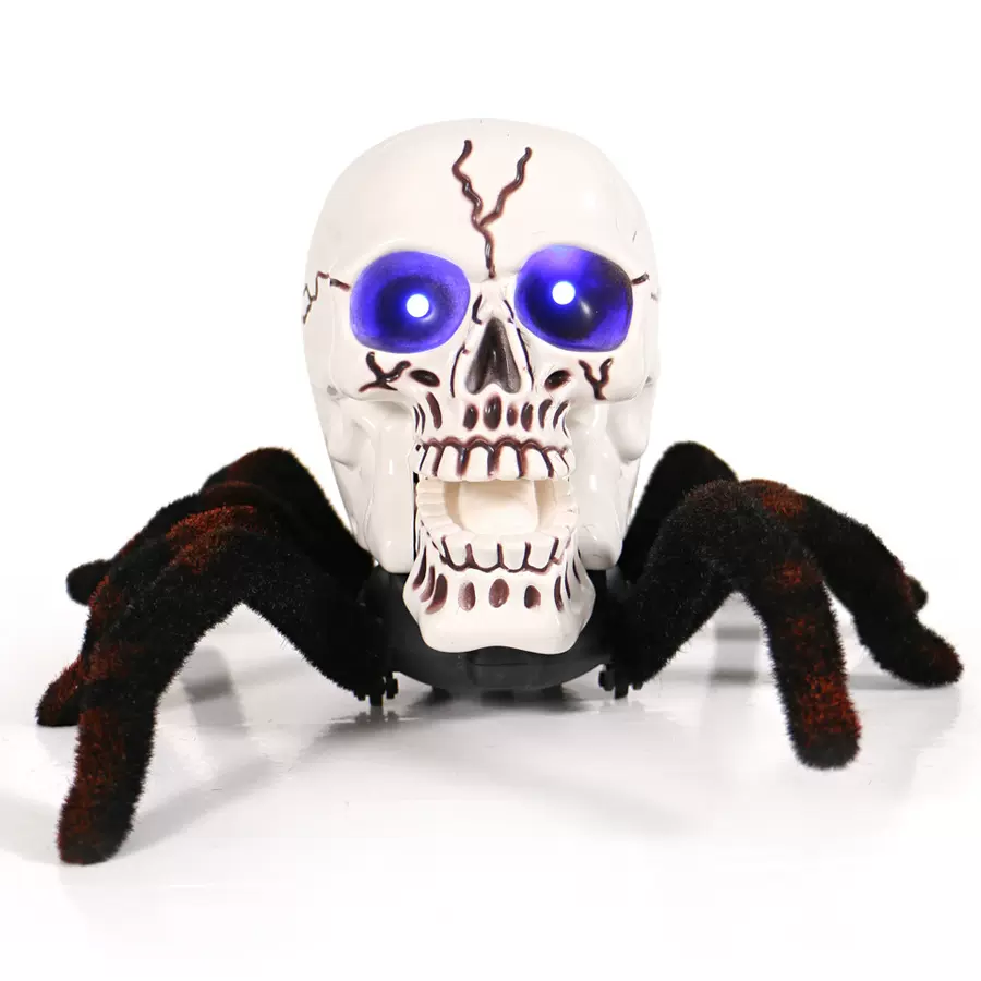 hallowmas 万圣节远程遥控骷髅头蜘蛛整蛊电玩具恶搞吓人机器模型
