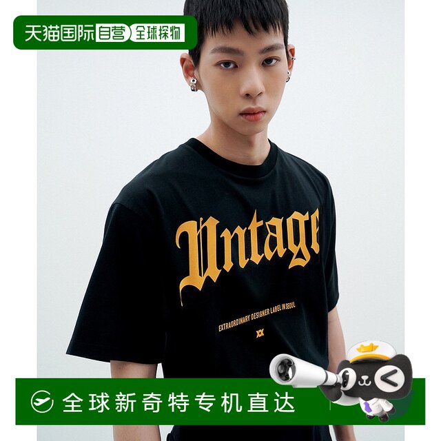 Korean direct mail UNTAGE Logo Oversized T-shirt [Black (UNISEX)]_UTT-ST78 Loose
