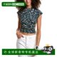 isabel marant women's shirt denim stand collar top short sleeves backless casual