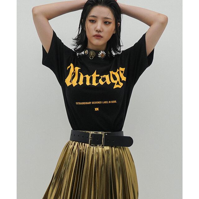 Korean direct mail UNTAGE Logo Oversized T-shirt [Black (UNISEX)]_UTT-ST78 Loose
