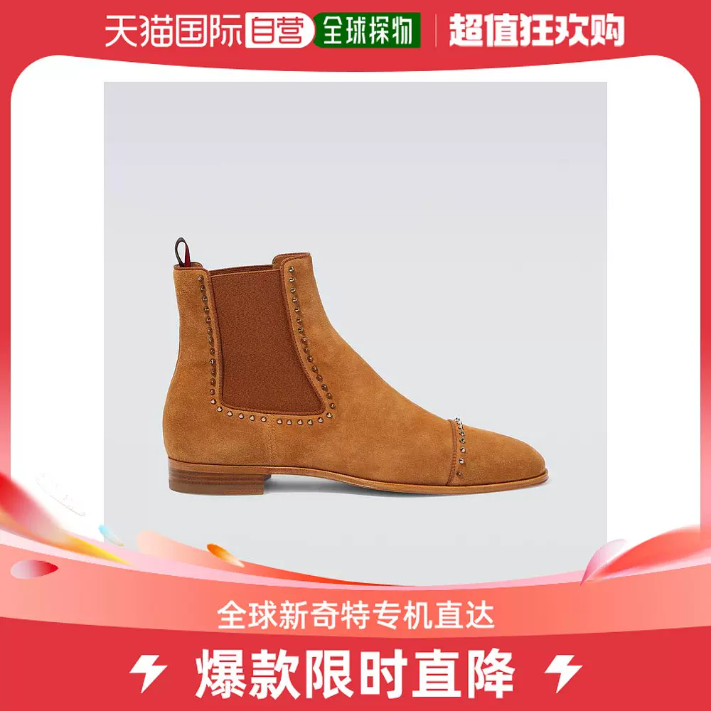 香港直邮潮奢Christian Louboutin 男士Chelsea Cloo 绒面革靴子-Taobao