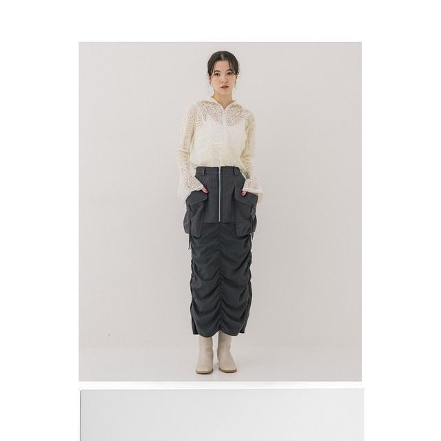Japanese direct mail PUBLIC TOKYO Women's Big Pocket Ruffled Skirt 163644008
