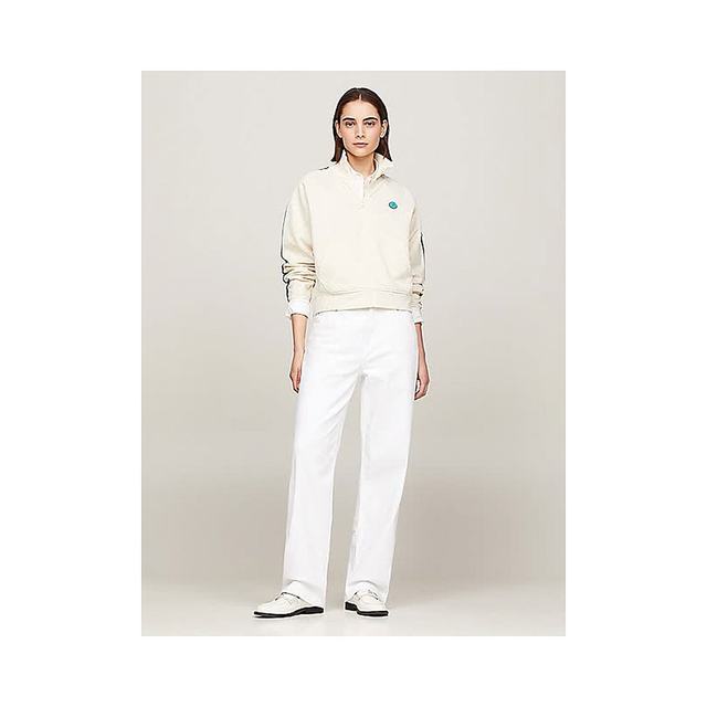 Hong Kong Direct Mail TOMMY HILFIGER Women's Sweatshirt WW0WW41500AEF SS2024 Striped Long Sleeve
