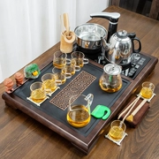 Bộ ấm trà nhỏ dành cho gia đình pha trà văn phòng hoàn toàn tự động Bộ trà Kungfu trà đạo bằng sứ đá hoàn chỉnh Bộ khay trà bằng gỗ nguyên khối