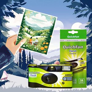 YesStar/富士巨星一次性胶卷相机QuickFun 带400度彩色胶卷闪光灯