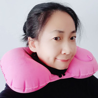 Press Inflatable U-Shaped Pillow | Neck Pillow For Airplane Travel | Driving Pillow | Milk Silk Nap Pillow