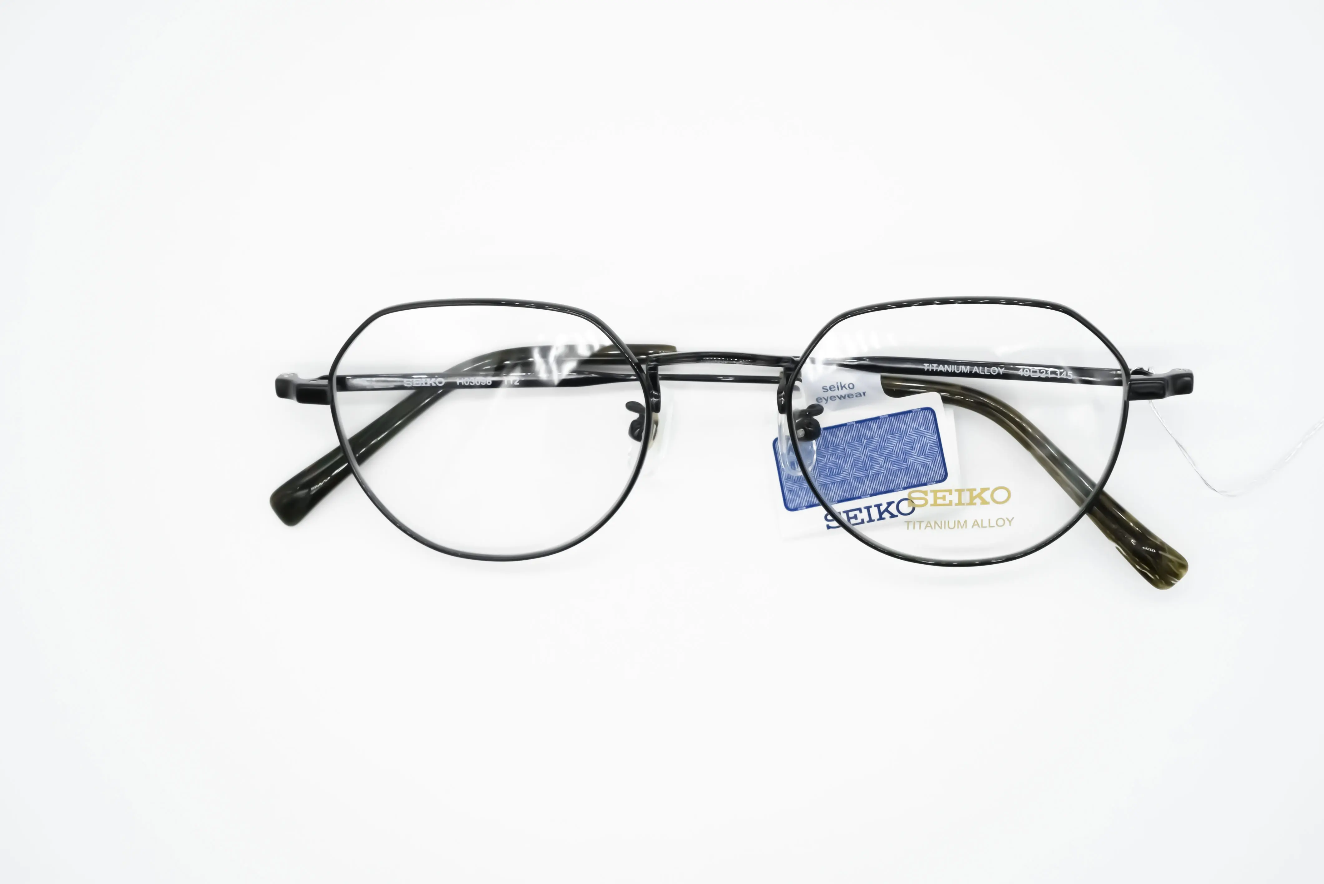 SEIKO精工眼镜框女复古男钛合金轻多边形镜架可配近视宝岛H03098-Taobao 