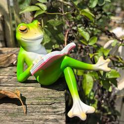 Reading Frog, Relaxing on the Beach, Decorative Ornament, Relaxing Atmosphere, Balcony Tv Cabinet, Landscaping Arrangement, Decorative Animal Crafts