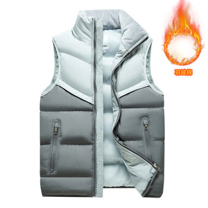 
2025 winter new style down cotton vest boys stand collar warm vest outer wear casual zipper vest jacket trendy