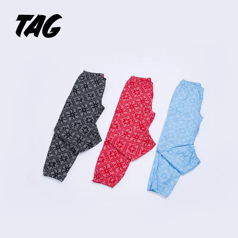 現貨Supreme Bandana Track Pant 腰果花運動長褲校服褲子-Taobao