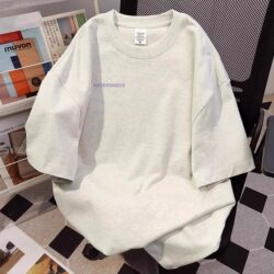 Japanese Retro Gray Pure Cotton Short-Sleeved T-Shirt for Women, Summer Trendy Oversized Loose Half-Sleeve Lazy Hong Kong Style Top