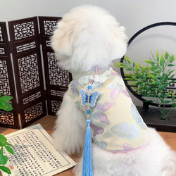 New autumn and winter new Chinese style cheongsam dog clothes cat pet clothing Sherina small and medium-sized dog Shiba Inu