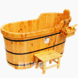 Cedar Wood Barrel Bath Tub Beauty Salon Bathtub Solid Wood Bathtub Adult Soaking Tub Adult Wooden Bath Tub for Home Use