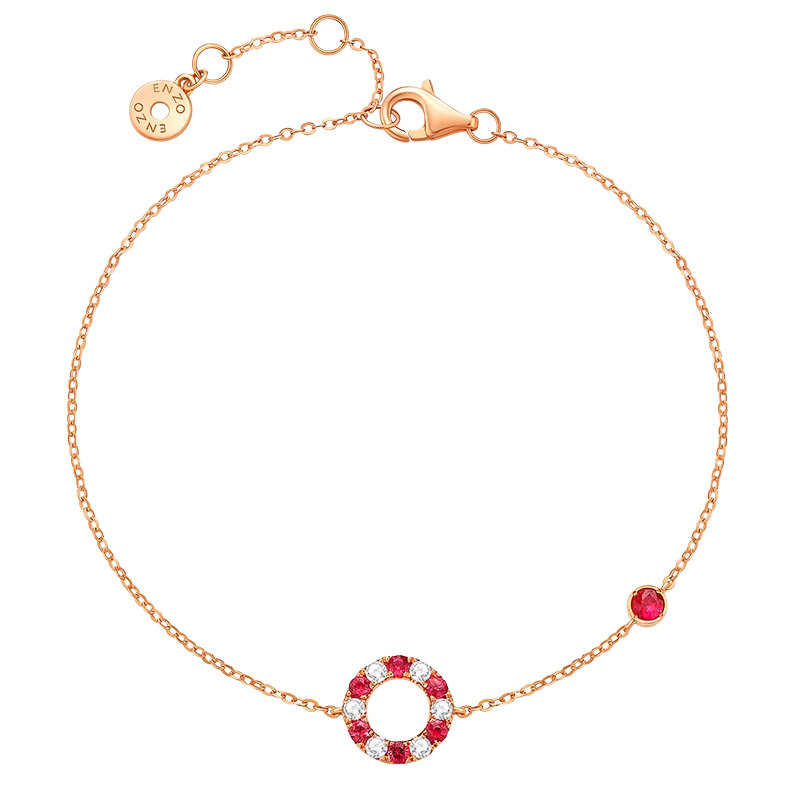 大福 周大福ENZO18K金红宝石白色蓝宝石手链女EZV4803礼物