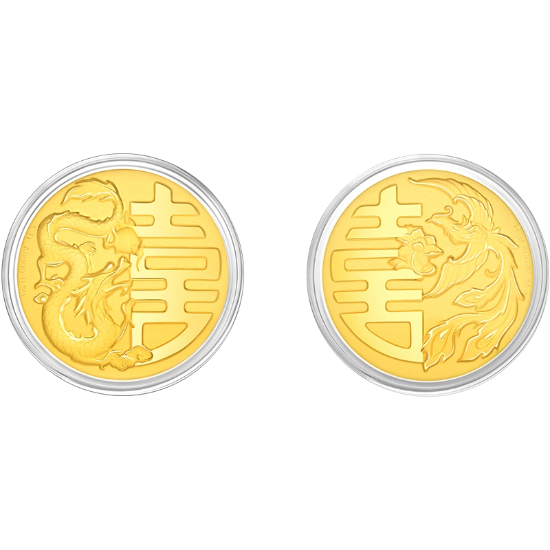 周大福 約1g 金 A u 999.9 福招き 縁起物 ミニ 金元宝 周大福 約1g 金