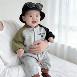Baby Clothes for Spring and Autumn, Stylish Infant Jumpsuit, Autumn Sports Style, Autumn Outing Romper, Autumn Long-Sleeve Romper